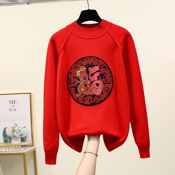 2020 pullover autumn and winter women's fashion festive sweater red pullover sweater brldu, White;black
2020 pullover autumn and winter women's fashion festive sweater red pullover sweater brldu, White;black