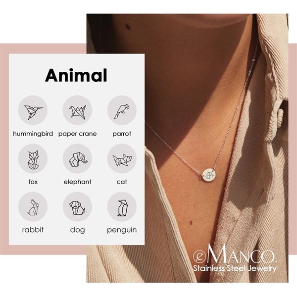 emanco cute elephant custom necklace women 316l stainless steel necklace female choker necklace jewelry gifts for women y200323, Silver
emanco cute elephant custom necklace women 316l stainless steel necklace female choker necklace jewelry gifts for women y200323, Silver