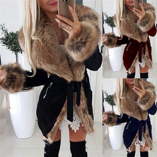 plus size womens faux fur coats solid color thick warm winter outerwear with sash slim fashion lapel neck women slim cothing, Black
plus size womens faux fur coats solid color thick warm winter outerwear with sash slim fashion lapel neck women slim cothing, Black