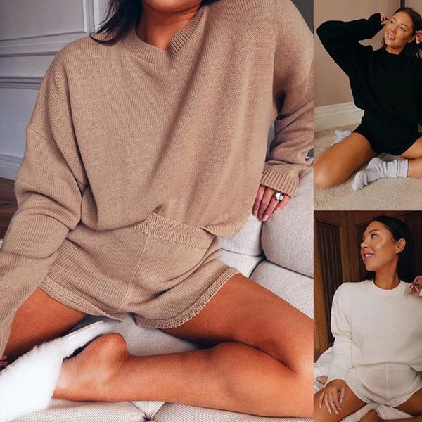 женщины осень твердая вязаная loungewear эпикировка с длинным рукавом o шеи свободный свитер top + высокая талия шорты леди повседневная оде, Black;blue
женщины осень твердая вязаная loungewear эпикировка с длинным рукавом o шеи свободный свитер top + высокая талия шорты леди повседневная оде, Black;blue