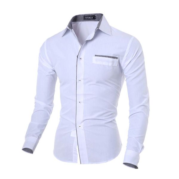 men's casual shirts fashion solid patchwork plain men shirt slim fit dress long sleeve turn-down collar spring camisa masculina, White;black
men's casual shirts fashion solid patchwork plain men shirt slim fit dress long sleeve turn-down collar spring camisa masculina, White;black