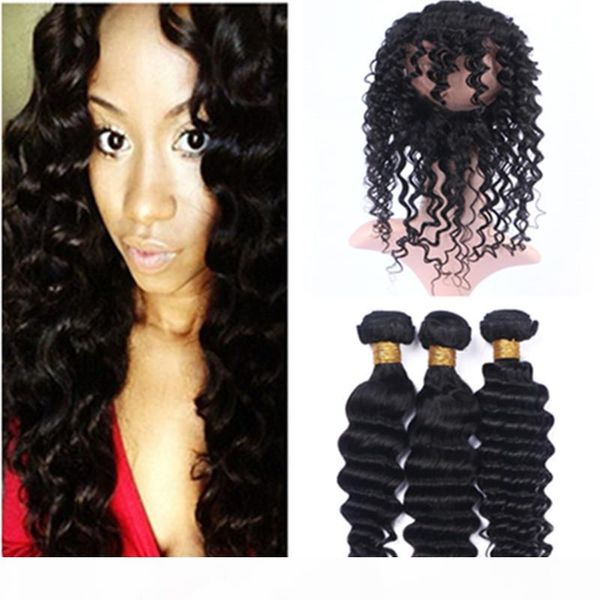 virgin peruvian deep wave human hair 3bundles with 360 lace frontal 22.5x4x2 pre plucked 360 band lace closure with weaves 4pcs lot, Black;brown
virgin peruvian deep wave human hair 3bundles with 360 lace frontal 22.5x4x2 pre plucked 360 band lace closure with weaves 4pcs lot, Black;brown