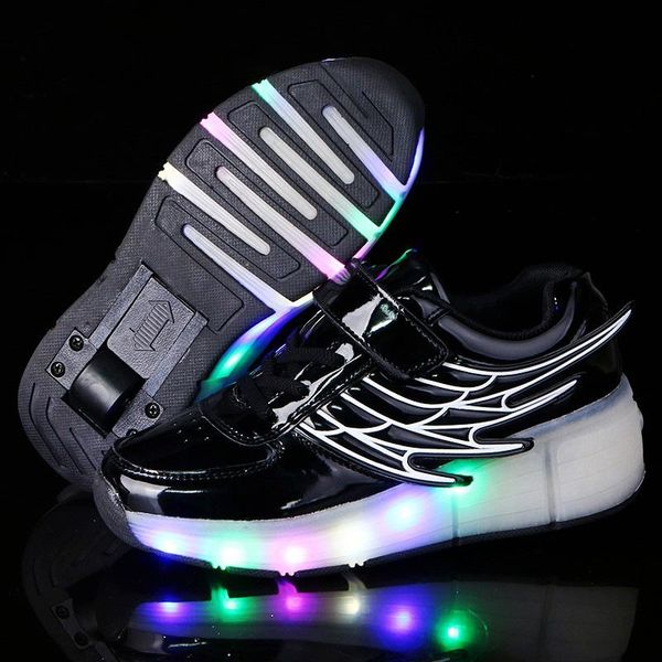 2020 children glowing sneakers with wheels kids roller skates shoes boys wing shoes tenis infantil led light up for girls, Black
2020 children glowing sneakers with wheels kids roller skates shoes boys wing shoes tenis infantil led light up for girls, Black