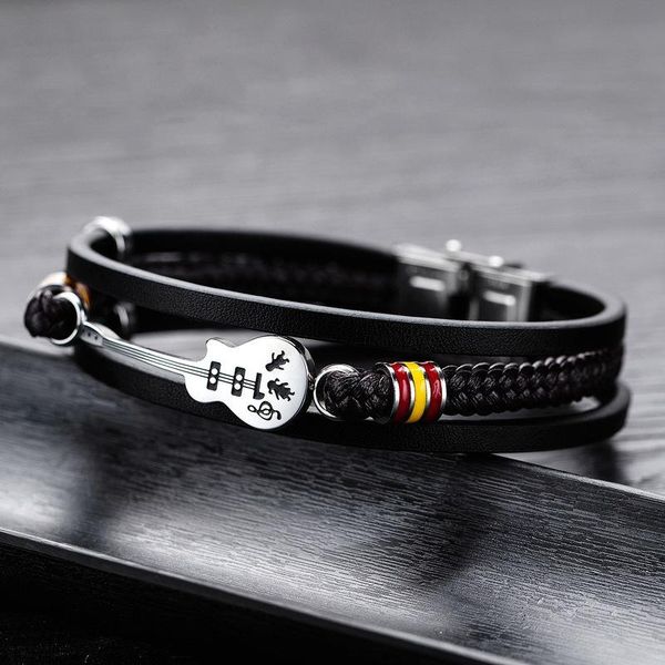 punk men leather bracelet men guitar bracelet multi-layer braided leather rope, Golden;silver
punk men leather bracelet men guitar bracelet multi-layer braided leather rope, Golden;silver