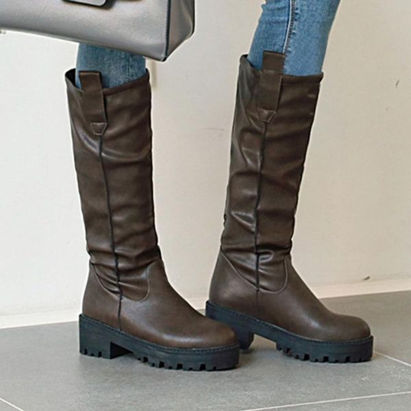 winter high boots women motorcycle knee slip-on flat bare boots platform heel casual long booties zapatos marca de lujo mujer#y3, Black
winter high boots women motorcycle knee slip-on flat bare boots platform heel casual long booties zapatos marca de lujo mujer#y3, Black