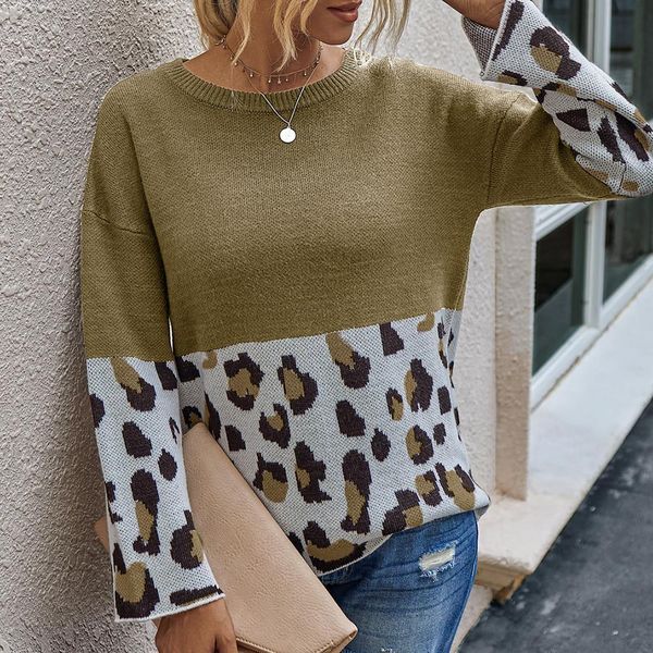 winter women's long-sleeve knitted sweater pullover 2020 loose round neck sweater leopard round neck pullover women's sweater, White;black
winter women's long-sleeve knitted sweater pullover 2020 loose round neck sweater leopard round neck pullover women's sweater, White;black