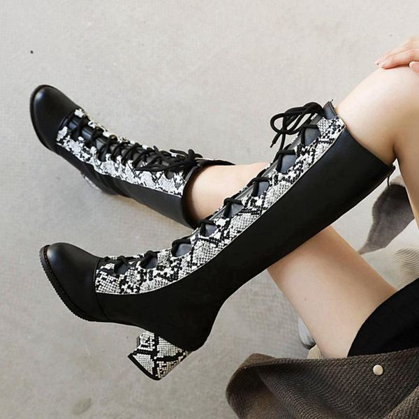 gigifox 2020 large sizes 48 stylish shoelaces chunky heels patchwork casual knee high boots female winter shoes woman, Black
gigifox 2020 large sizes 48 stylish shoelaces chunky heels patchwork casual knee high boots female winter shoes woman, Black