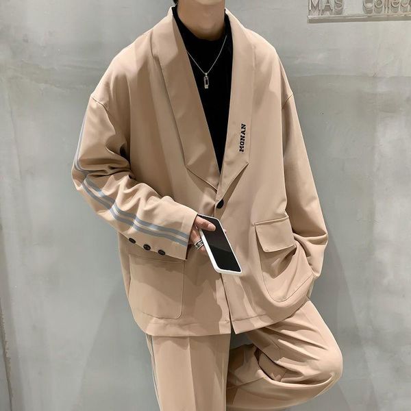 men's suits & blazers 2021 autumn and winter youth solid color loose single button suit fashion casual all-match jacket black/khaki/pur, White;black
men's suits & blazers 2021 autumn and winter youth solid color loose single button suit fashion casual all-match jacket black/khaki/pur, White;black