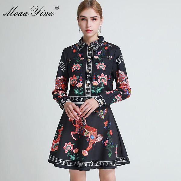 moaayina fashion designer set spring women's long sleeve jacket +floral-print skirt two-piece sets, Gray
moaayina fashion designer set spring women's long sleeve jacket +floral-print skirt two-piece sets, Gray