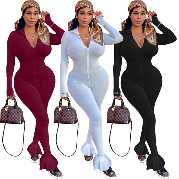 letter embroidery women jumpsuits fashion solid color long sleeve ruffle skinny rompers autumn women designers clothes, Black;white
letter embroidery women jumpsuits fashion solid color long sleeve ruffle skinny rompers autumn women designers clothes, Black;white