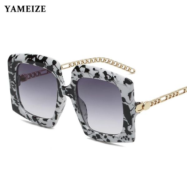 yameize fashion oversized sunglasses women design metal chain leg square gradient big frame eyewear driving goggle, White;black
yameize fashion oversized sunglasses women design metal chain leg square gradient big frame eyewear driving goggle, White;black