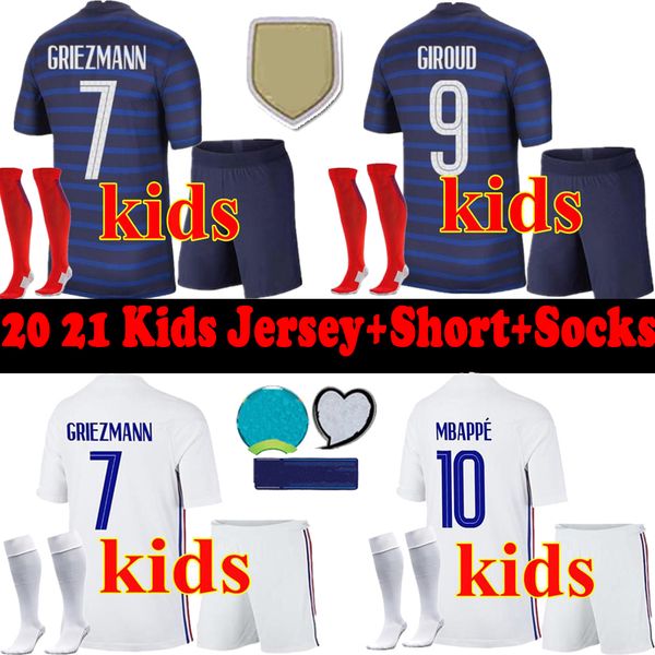 kids 2020 2021 francia child boys soccer jersey + short + socks full uniform kits set 20 21 mbappe kante pogba griezmann football shirts, Black
kids 2020 2021 francia child boys soccer jersey + short + socks full uniform kits set 20 21 mbappe kante pogba griezmann football shirts, Black