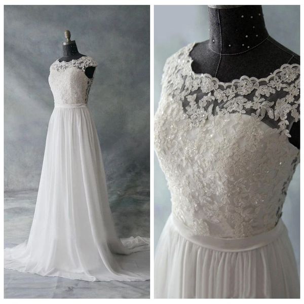 white cap sleeve a line wedding dresses chiffon lace vestidos de novia appliques pearls beaded low back wedding gowns bride dress
white cap sleeve a line wedding dresses chiffon lace vestidos de novia appliques pearls beaded low back wedding gowns bride dress