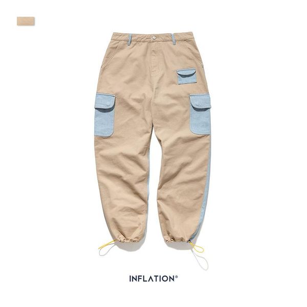 men's pants inf |2021 spring logo personalized denim stitching multi-pocket casual tie overalls, Black
men's pants inf |2021 spring logo personalized denim stitching multi-pocket casual tie overalls, Black