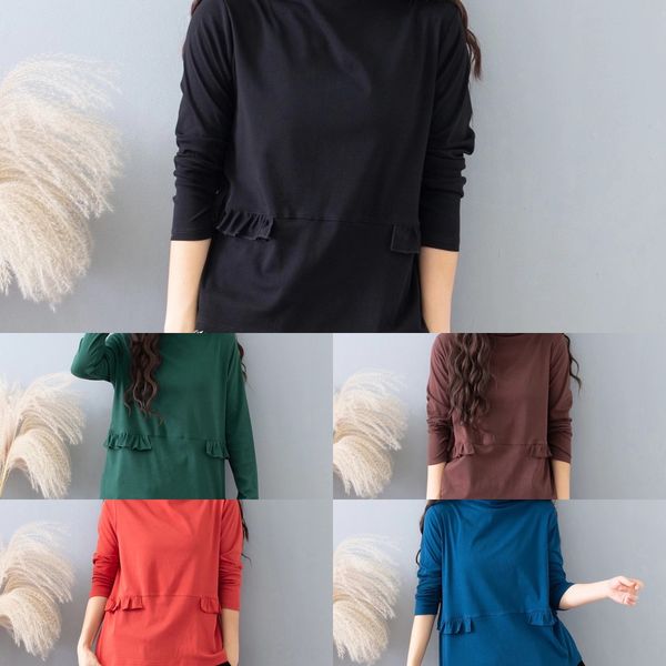 early coat t-shirt autumn 2020 new women's long sleeve t-shirt art loose show thin solid color half high collar women's bottoming, White
early coat t-shirt autumn 2020 new women's long sleeve t-shirt art loose show thin solid color half high collar women's bottoming, White