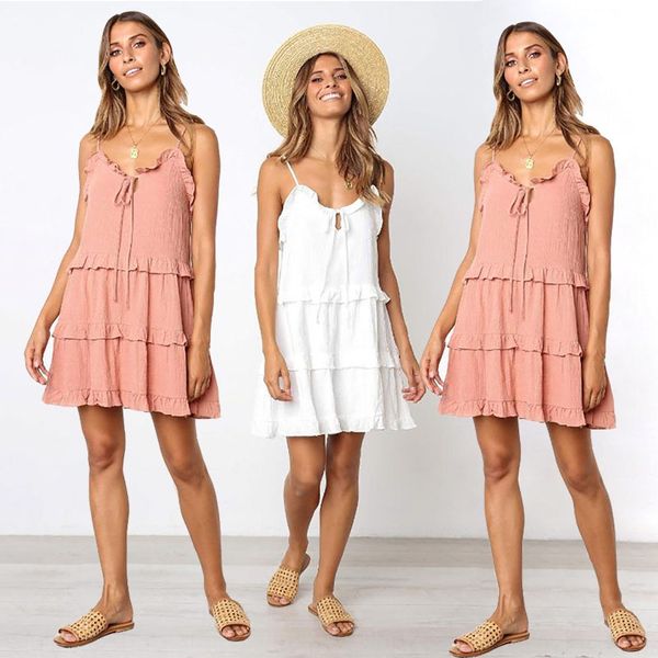 summer casual loose ruffled home suspender skirt dress women's dress suspender skirt rptra, Black;gray
summer casual loose ruffled home suspender skirt dress women's dress suspender skirt rptra, Black;gray
