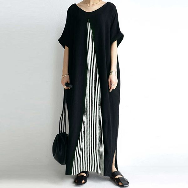 2021 new women long black striped patchwork female maxi dresses robe korean loose dress flare sleeve jmyf, Black;gray
2021 new women long black striped patchwork female maxi dresses robe korean loose dress flare sleeve jmyf, Black;gray