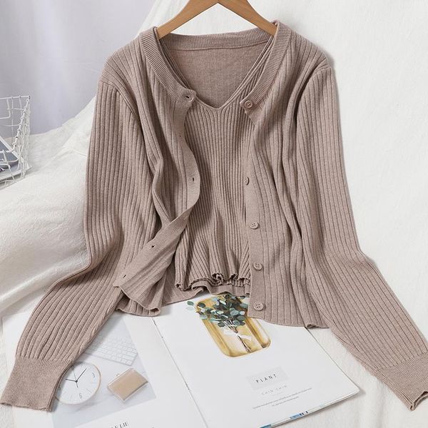 knitted sweater vest and coat 2 pieces new 2020 spring autumn women fashion solid loose casual cardigan femme korean clothes, White
knitted sweater vest and coat 2 pieces new 2020 spring autumn women fashion solid loose casual cardigan femme korean clothes, White