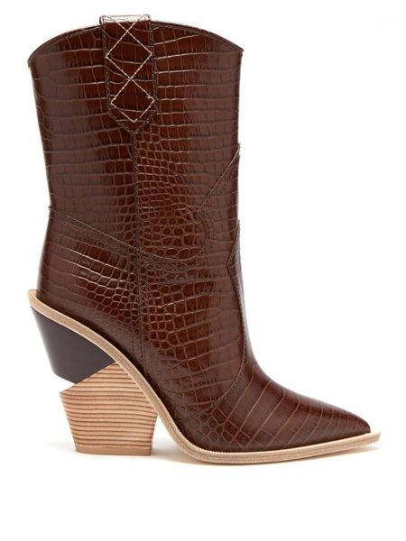 boots moraima snc 2021 autumn est cutout-heel crocodile-embossed leather ankle runway fashion pointed toe wedge short boots1, Black
boots moraima snc 2021 autumn est cutout-heel crocodile-embossed leather ankle runway fashion pointed toe wedge short boots1, Black