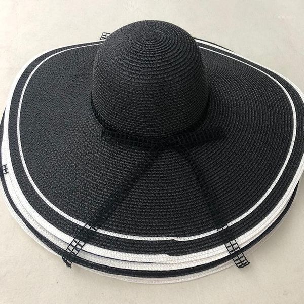 wide brim hats 2021 summer straw hat women big beach cap sun foldable block uv protection panama bone chapeu feminino1, Blue;gray
wide brim hats 2021 summer straw hat women big beach cap sun foldable block uv protection panama bone chapeu feminino1, Blue;gray