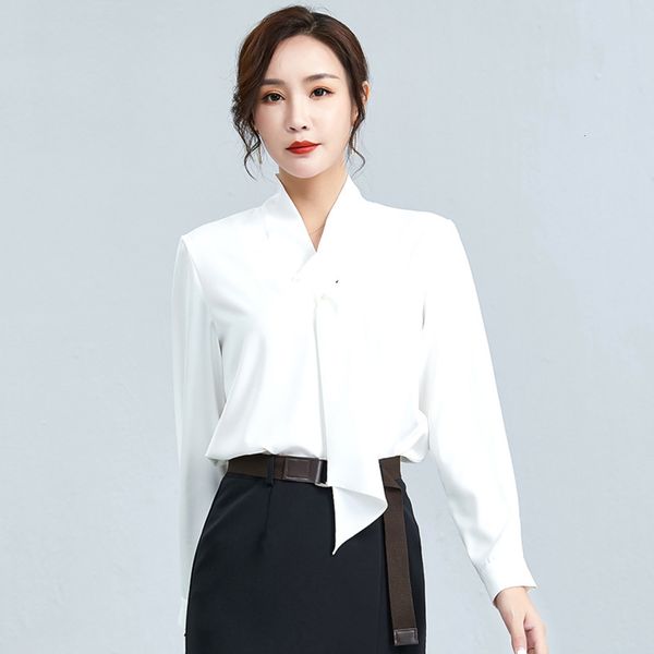 29.9 return, no change v-neck solid long sleeve loose chiffon shirt ribbon collar versatile springls blouse for women, White
29.9 return, no change v-neck solid long sleeve loose chiffon shirt ribbon collar versatile springls blouse for women, White