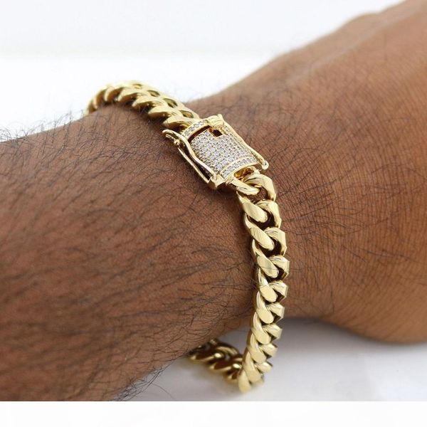 10mm mens cuban miami link bracelet rhinestone clasp iced out gold silver stainless steel chain bracelet 21cm, Black
10mm mens cuban miami link bracelet rhinestone clasp iced out gold silver stainless steel chain bracelet 21cm, Black
