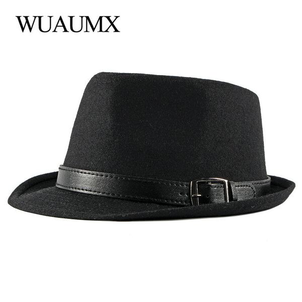 wuaumx new autumn winter retro jazz hats middle aged men felt fedoras cap for male solid trilby panama hat black bowler hats q1216, Blue;gray
wuaumx new autumn winter retro jazz hats middle aged men felt fedoras cap for male solid trilby panama hat black bowler hats q1216, Blue;gray