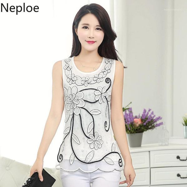 women's blouses & shirts neploe sleeveless chiffon blouse lace flower sequined shirt ladies 2021 summer plus size 5xl woman black whit, White
women's blouses & shirts neploe sleeveless chiffon blouse lace flower sequined shirt ladies 2021 summer plus size 5xl woman black whit, White