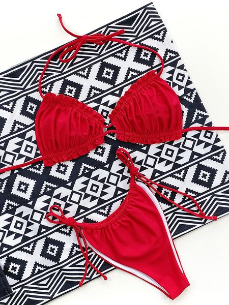 ruffle two-piece suits 2022 bikini set pleated wavy red solid neon swimsuit women halter bandage thong beachwear monokini swimwear push up b, White;black
ruffle two-piece suits 2022 bikini set pleated wavy red solid neon swimsuit women halter bandage thong beachwear monokini swimwear push up b, White;black