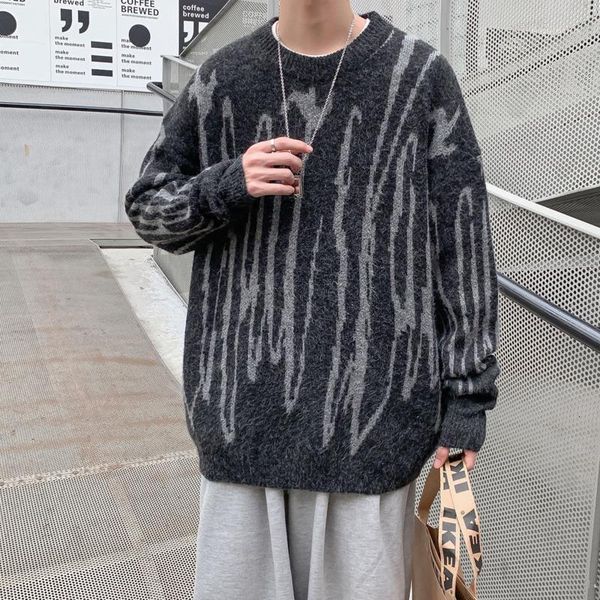 striped sweater men's warm fashion retro casual korean knitted pullover men wild loose winter knitting sweaters mens clothes1, White;black
striped sweater men's warm fashion retro casual korean knitted pullover men wild loose winter knitting sweaters mens clothes1, White;black