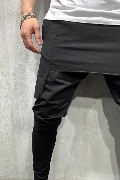 muscle new hip hop trend trousers slim solid color feet street sports casual trousers skirt pants male irregular zipper pant, Black
muscle new hip hop trend trousers slim solid color feet street sports casual trousers skirt pants male irregular zipper pant, Black