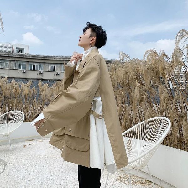 men's jackets safari style autumn oversize designer casual mens loose fashion patchwork long sleeve pockets stand collar coats, Black;brown
men's jackets safari style autumn oversize designer casual mens loose fashion patchwork long sleeve pockets stand collar coats, Black;brown