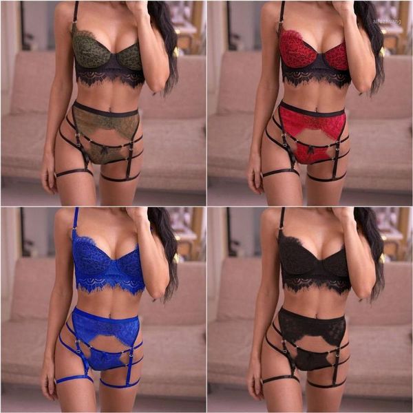 three pieces women lace lingerie straps and briefs with garter underwear bra set present for girlfriend wedding night1, Red;black
three pieces women lace lingerie straps and briefs with garter underwear bra set present for girlfriend wedding night1, Red;black