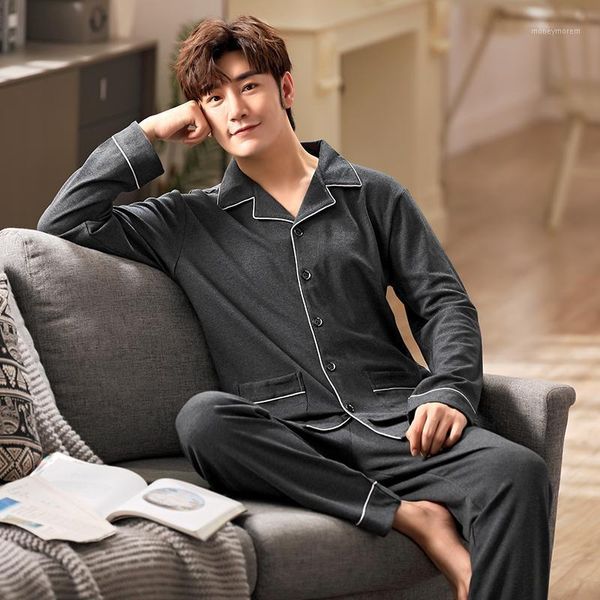 men's sleepwear 6535 cotton turn-down collar buttondown long sleeve trousers 5xl plus pajama autumn winter boy man jammies nightwear py, Black;brown
men's sleepwear 6535 cotton turn-down collar buttondown long sleeve trousers 5xl plus pajama autumn winter boy man jammies nightwear py, Black;brown