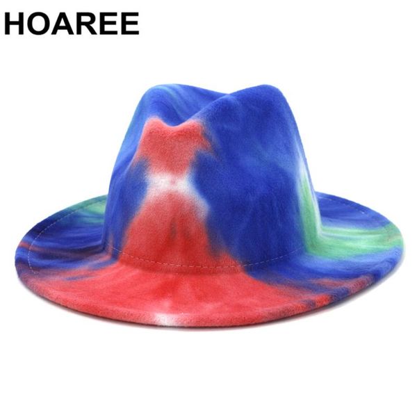 Tie Dye Fedora Hats Women Men Woolen Wide Brim Colorful Autumn Winter Women Hats Vintage Fascinator Multicolor Felted Hat, Blue;gray
Tie Dye Fedora Hats Women Men Woolen Wide Brim Colorful Autumn Winter Women Hats Vintage Fascinator Multicolor Felted Hat, Blue;gray