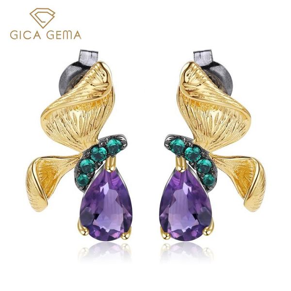 gica gema natural amethyst stud earrings for women colorful gemstone unusual earrings 925 sterling silver wedding jewelry gifts, Golden;silver
gica gema natural amethyst stud earrings for women colorful gemstone unusual earrings 925 sterling silver wedding jewelry gifts, Golden;silver