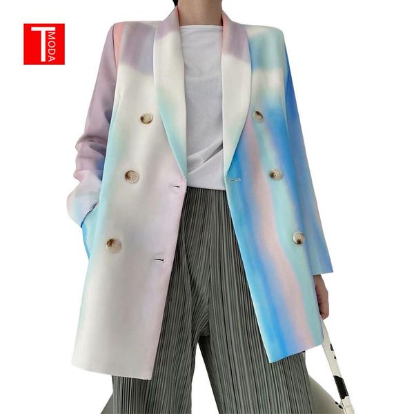 women's suits & blazers tmoda409 women contrast color double breasted blazer lapel long sleeve loose fit jacket fashion tide spring aut, White;black
women's suits & blazers tmoda409 women contrast color double breasted blazer lapel long sleeve loose fit jacket fashion tide spring aut, White;black