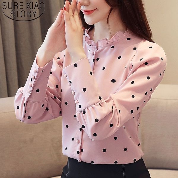 autumn fashion women chiffon blouses long sleeve polka dot women shirts casual ruffled women office lady 6114 50 y200422, White
autumn fashion women chiffon blouses long sleeve polka dot women shirts casual ruffled women office lady 6114 50 y200422, White