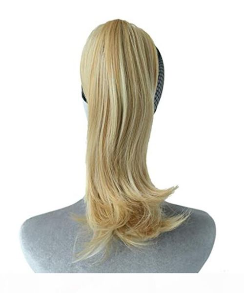 14" natural wavy hairpieces for women hair ponytail clip in extension curly virgin human pony tail 27 613 two tone mixed, Black
14" natural wavy hairpieces for women hair ponytail clip in extension curly virgin human pony tail 27 613 two tone mixed, Black