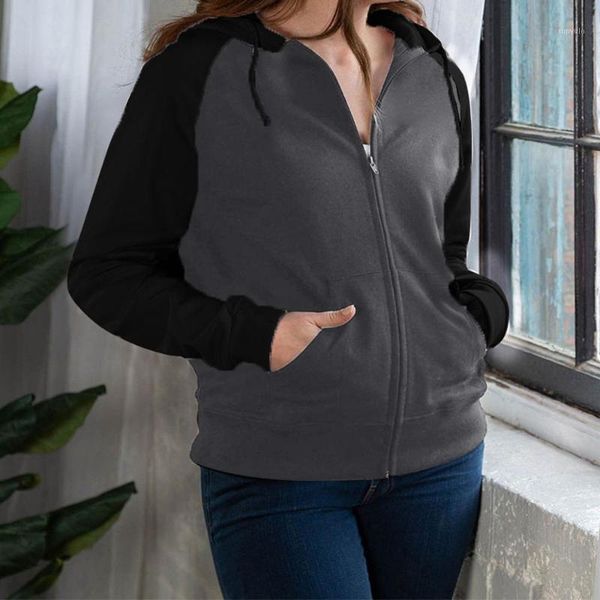 women coat autumn contrast color zipper long sleeve hooded pockets jackets outwear coat wind breaker for women chamarra w #1, Black;brown
women coat autumn contrast color zipper long sleeve hooded pockets jackets outwear coat wind breaker for women chamarra w #1, Black;brown