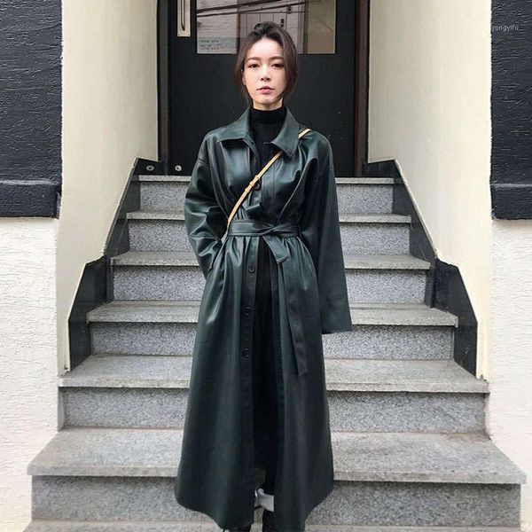 lace up pu leather trench coat for women spring autumn long trench coat elegant windbreaker abrigo mujer leather coats c63501, Tan;black
lace up pu leather trench coat for women spring autumn long trench coat elegant windbreaker abrigo mujer leather coats c63501, Tan;black
