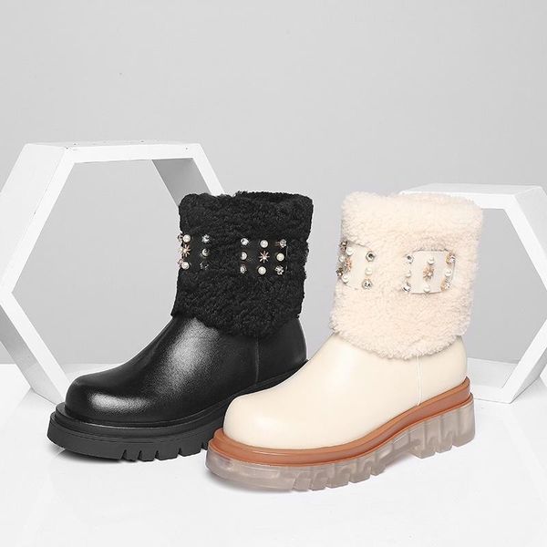 2021 new winter short boots women fashion snow boots real wool lining genuine leather crystal casual zipper white big size 33-40, Black
2021 new winter short boots women fashion snow boots real wool lining genuine leather crystal casual zipper white big size 33-40, Black