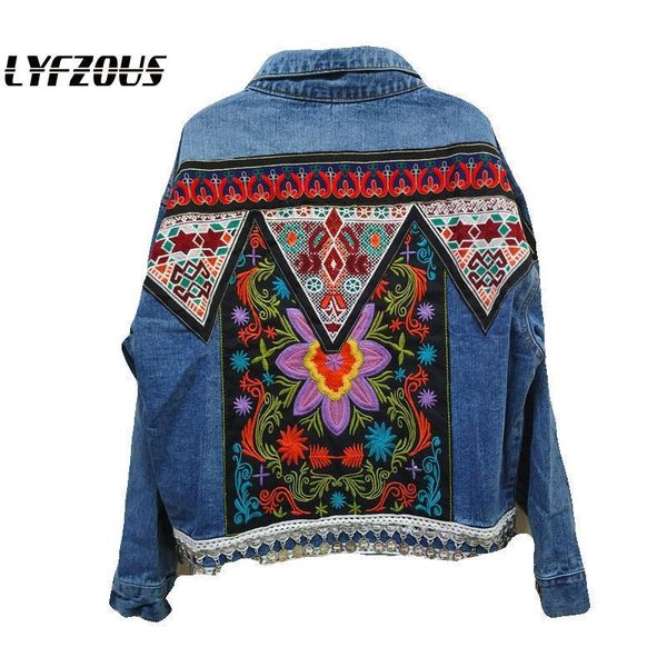 women's jackets 2021 sequined chains jeans jacket coat women heavy flower embroidery denim coats lady streetwear loose spring autumn, Black;brown
women's jackets 2021 sequined chains jeans jacket coat women heavy flower embroidery denim coats lady streetwear loose spring autumn, Black;brown
