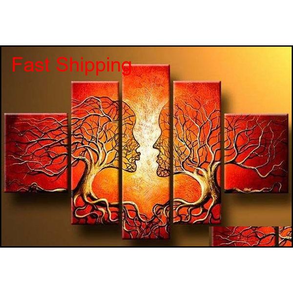 100%handmade oil painting on canvas tree kiss red blue yellow abstract modern 5panel set large wall art qylvrd bde_luck
100%handmade oil painting on canvas tree kiss red blue yellow abstract modern 5panel set large wall art qylvrd bde_luck