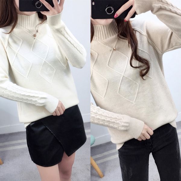 blyky 2020 women's pullover loose half-turtleneck korean style chic autumn and solid sweater winter new pullover color long sleeve base, White;black
blyky 2020 women's pullover loose half-turtleneck korean style chic autumn and solid sweater winter new pullover color long sleeve base, White;black