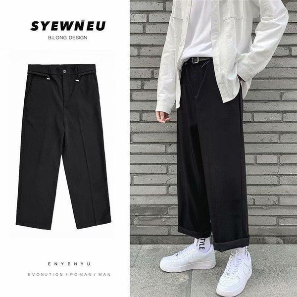 summer thin section straight casual pants men's fashion solid color business dress pants men streetwear loose suit mens1, Black
summer thin section straight casual pants men's fashion solid color business dress pants men streetwear loose suit mens1, Black