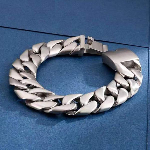 20mm heavy punk vintage men brushed matte biker bracelets polished stainless steel curb cuban link chain bracelet bangle jewelry, Black
20mm heavy punk vintage men brushed matte biker bracelets polished stainless steel curb cuban link chain bracelet bangle jewelry, Black