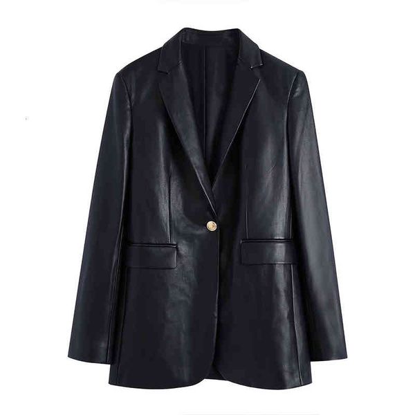 women's suits & blazers za women autumn fashion imitation leather blazer coat vintage long sleeve pockets female outerwear chic xrkz, White;black
women's suits & blazers za women autumn fashion imitation leather blazer coat vintage long sleeve pockets female outerwear chic xrkz, White;black