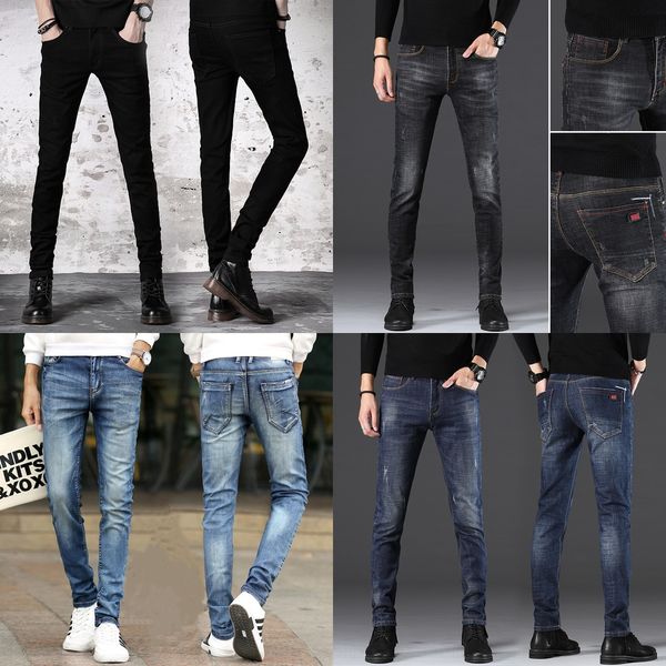 pure black casual jeansjeans and jeansjeans in spring and autumn for men's fashion korean slim elastic legged pants for men's vers, Blue
pure black casual jeansjeans and jeansjeans in spring and autumn for men's fashion korean slim elastic legged pants for men's vers, Blue