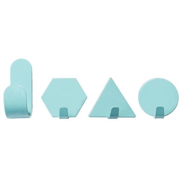 geometry shape wall hooks self adhesive for kitchen bathroom no nailed